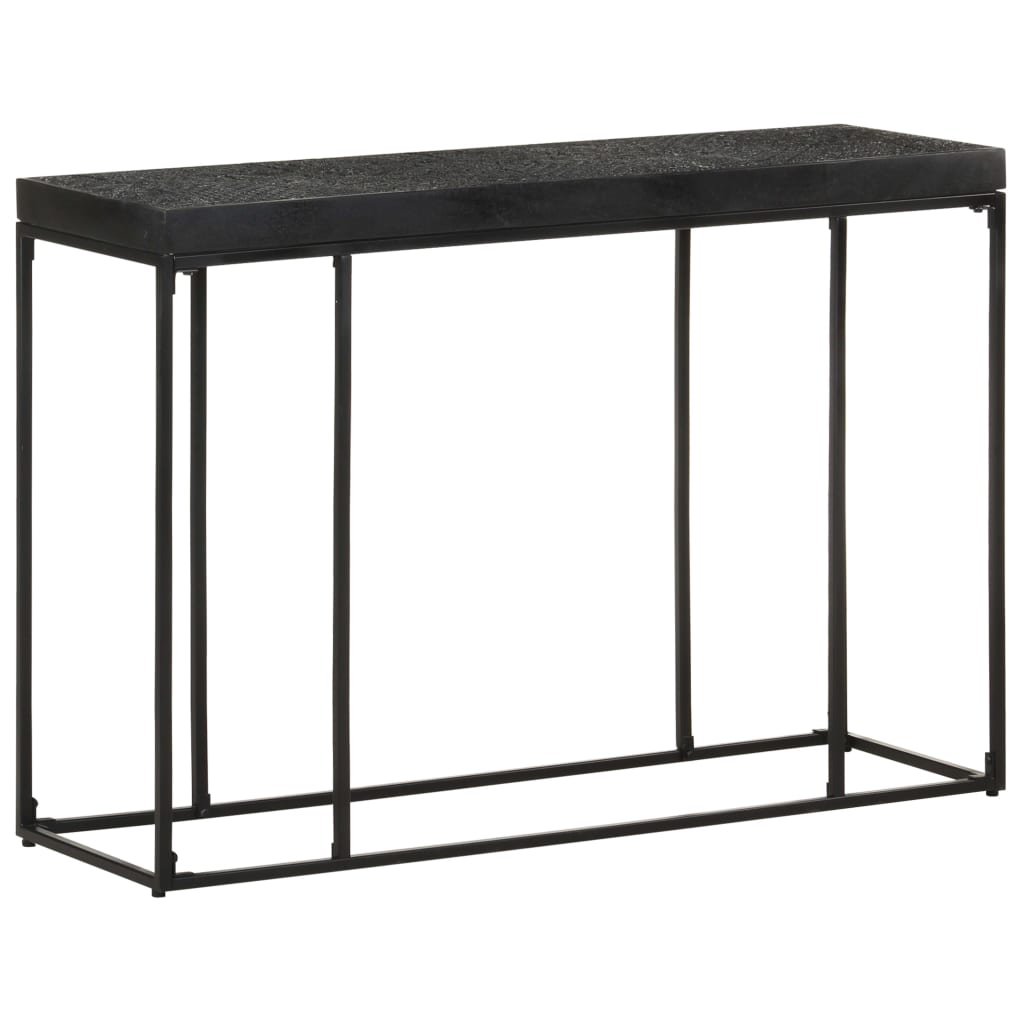 vidaXL Mesa consola 110x35x76 cm acácia maciça e mangueira preto