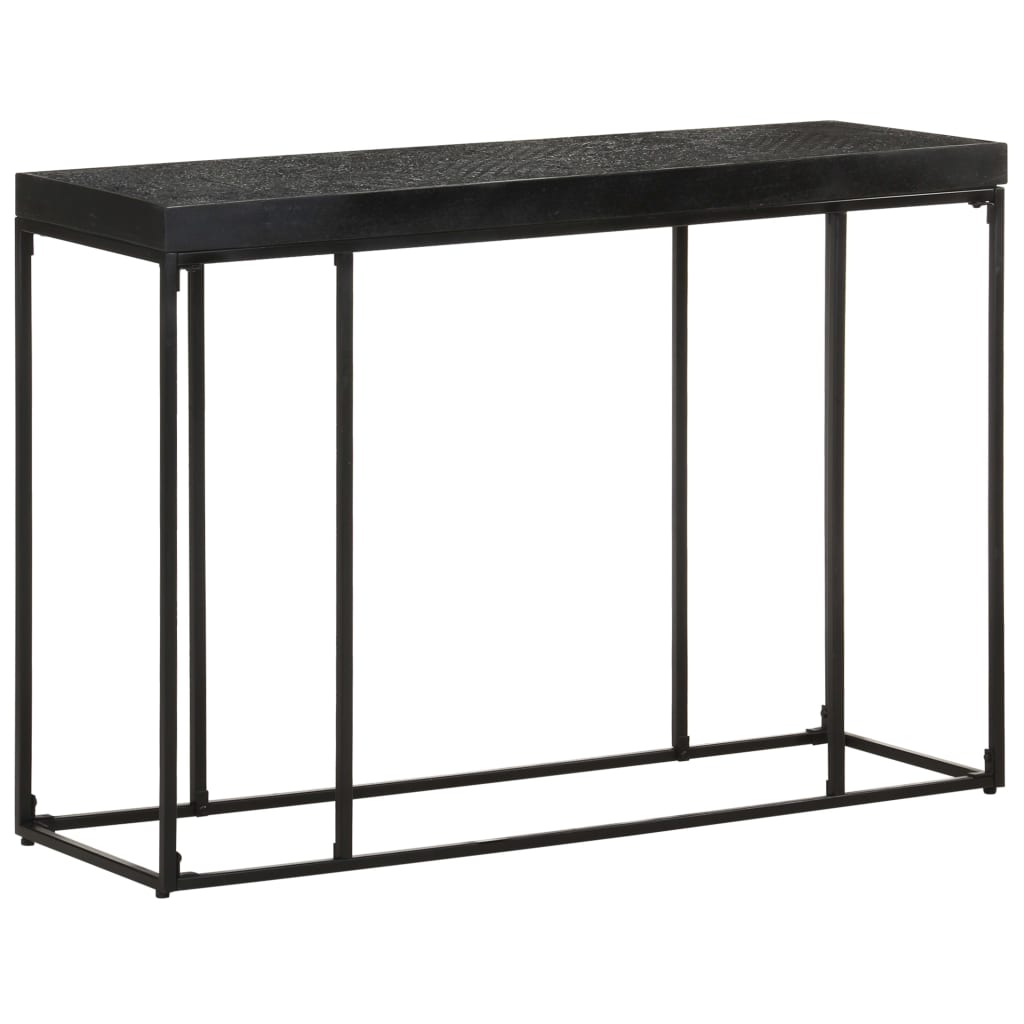 vidaXL Mesa consola 110x35x76 cm acácia maciça e mangueira preto