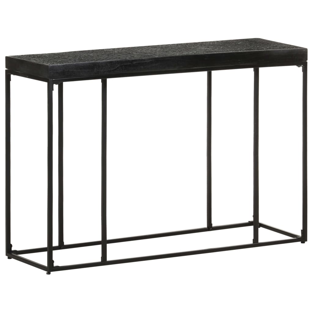 vidaXL Mesa consola 110x35x76 cm acácia maciça e mangueira preto