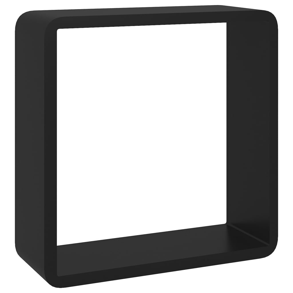 vidaXL Prateleiras de parede em forma de cubo 3 pcs MDF preto