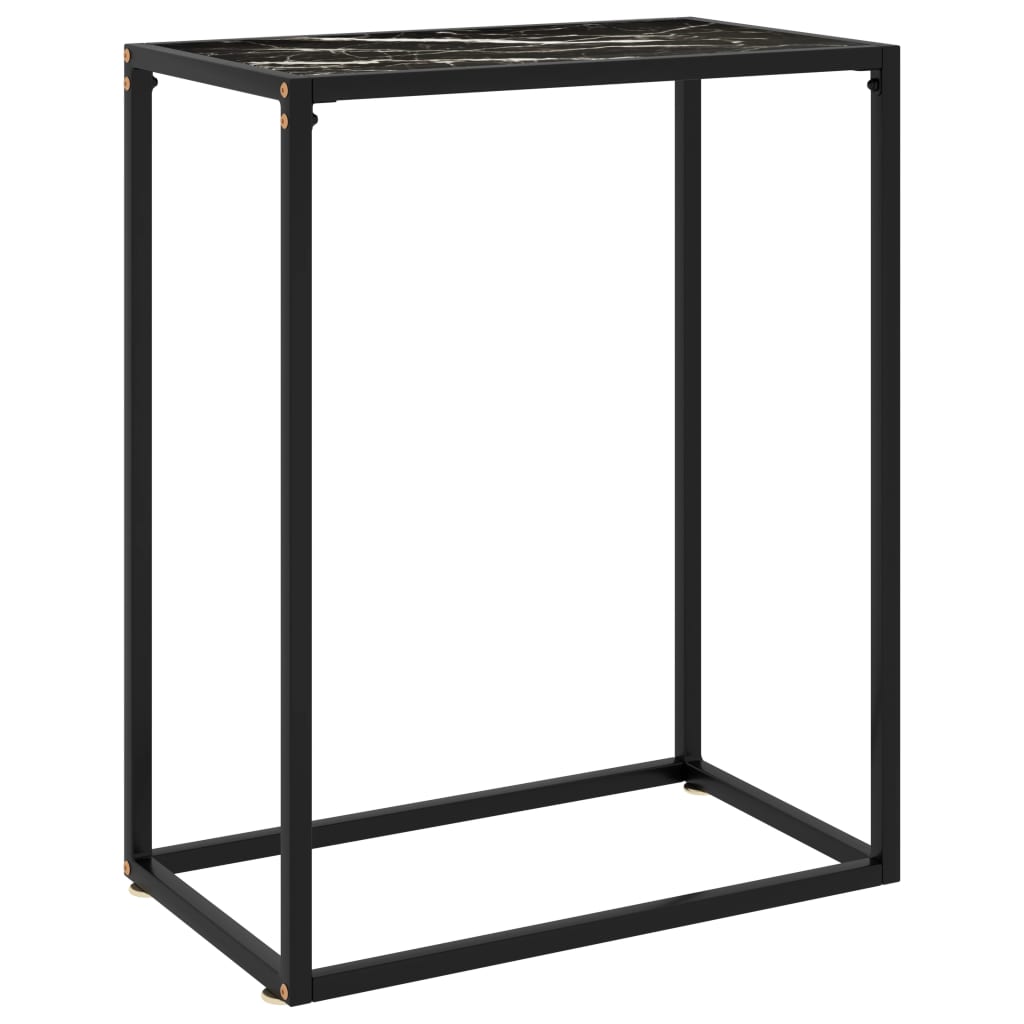 vidaXL Mesa consola 60x35x75 cm vidro temperado preto