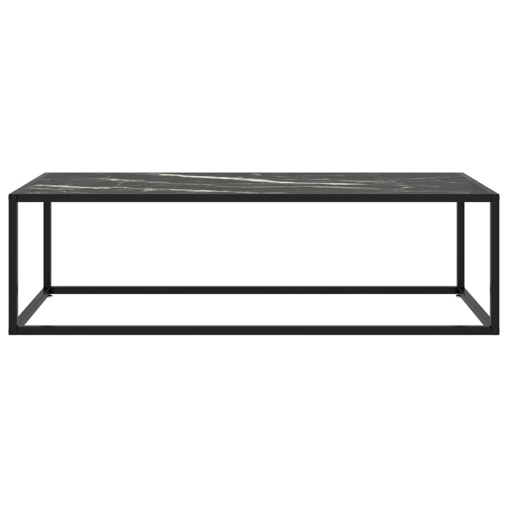 vidaXL Mesa de centro 120x50x35 cm preto com vidro mármore preto