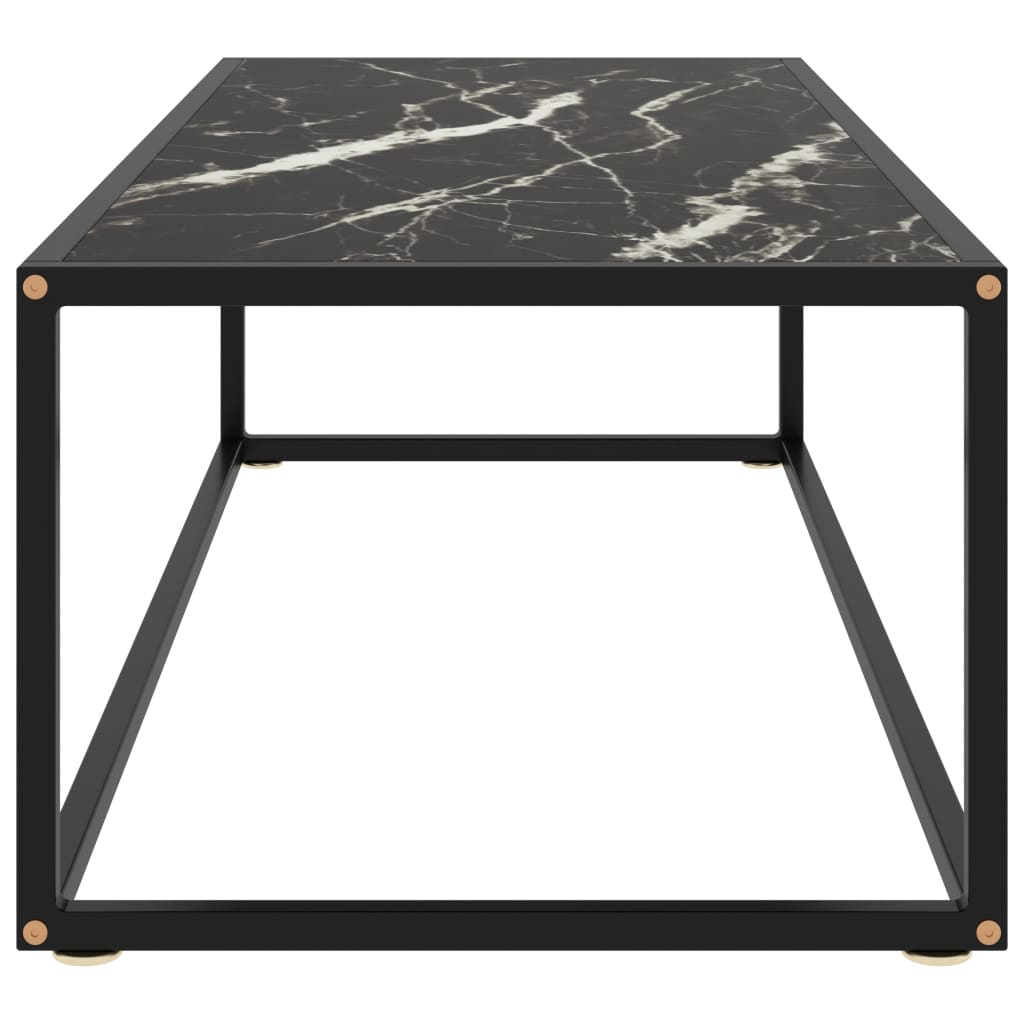 vidaXL Mesa de centro 120x50x35 cm preto com vidro mármore preto