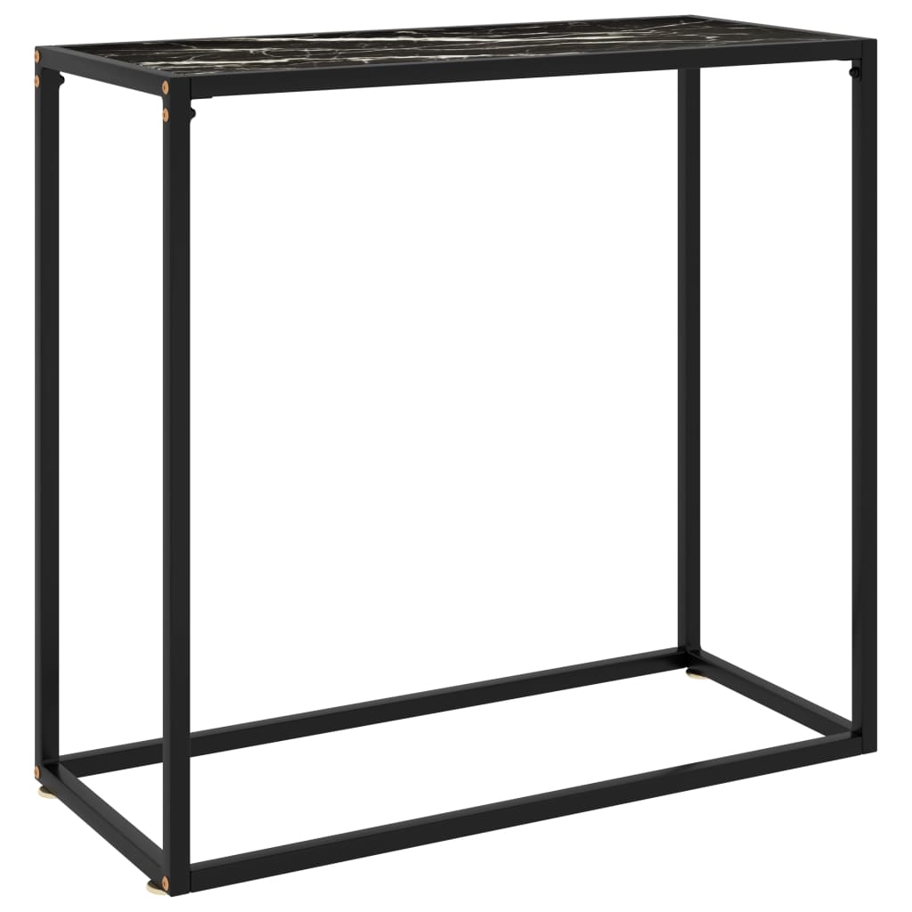 vidaXL Mesa consola 80x35x75 cm vidro temperado preto