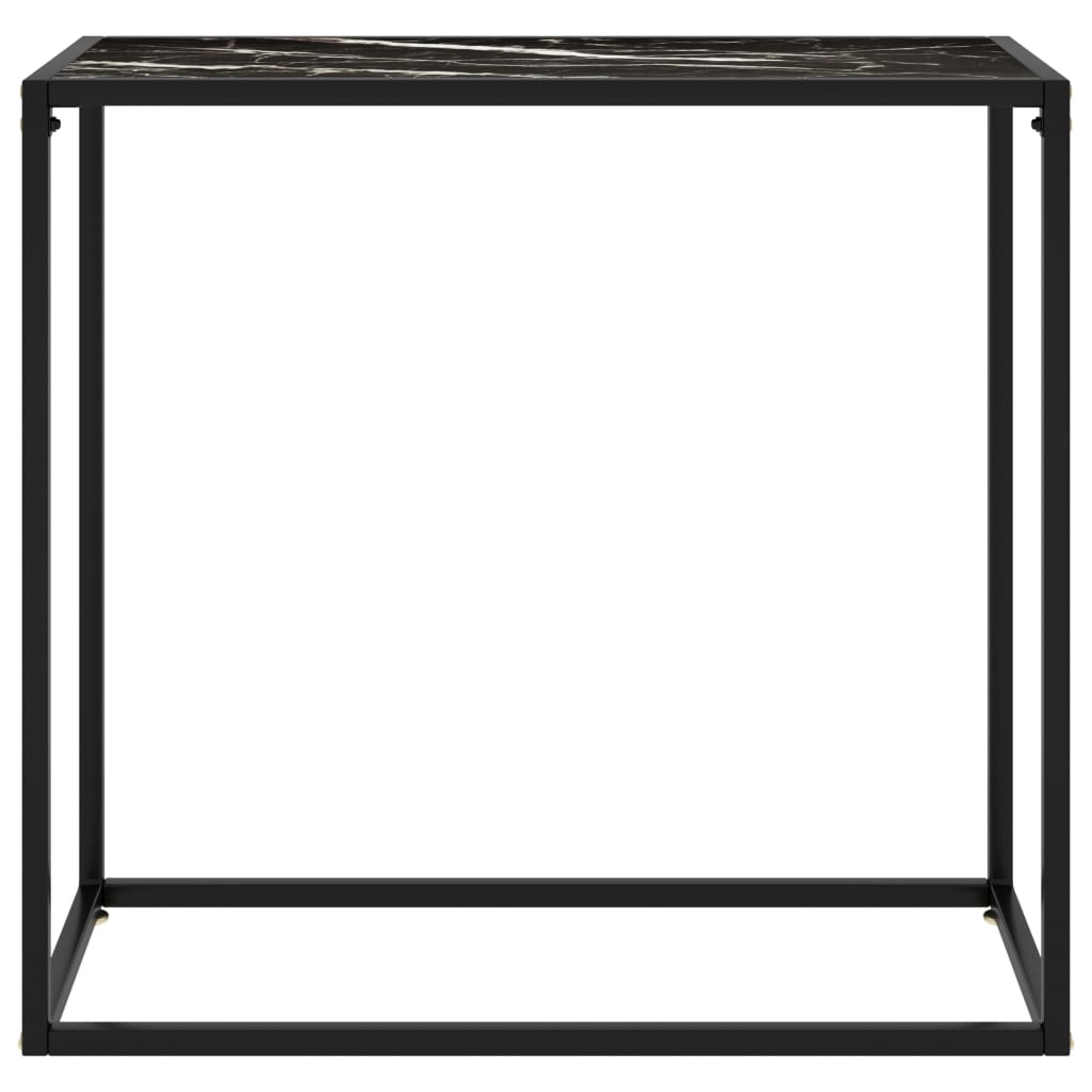 vidaXL Mesa consola 80x35x75 cm vidro temperado preto