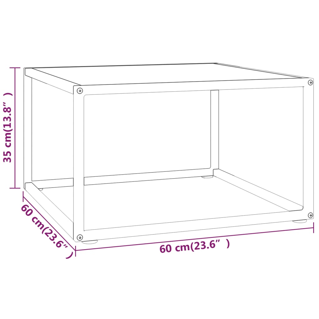 vidaXL Mesa de centro 60x60x35 cm vidro mármore branco