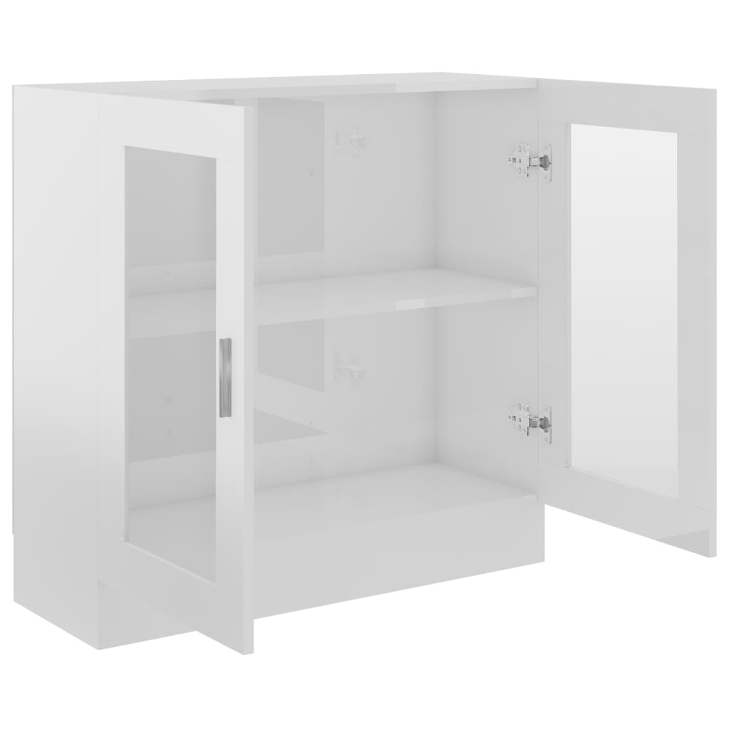 vidaXL Armário vitrine 82,5x30,5x80 cm contraplacado branco brilhante