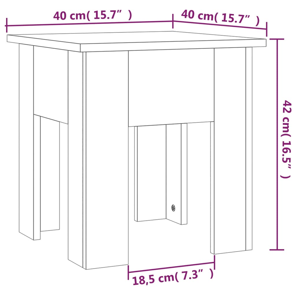 vidaXL Mesa de centro 40x40x42 cm aglomerado cor carvalho sonoma