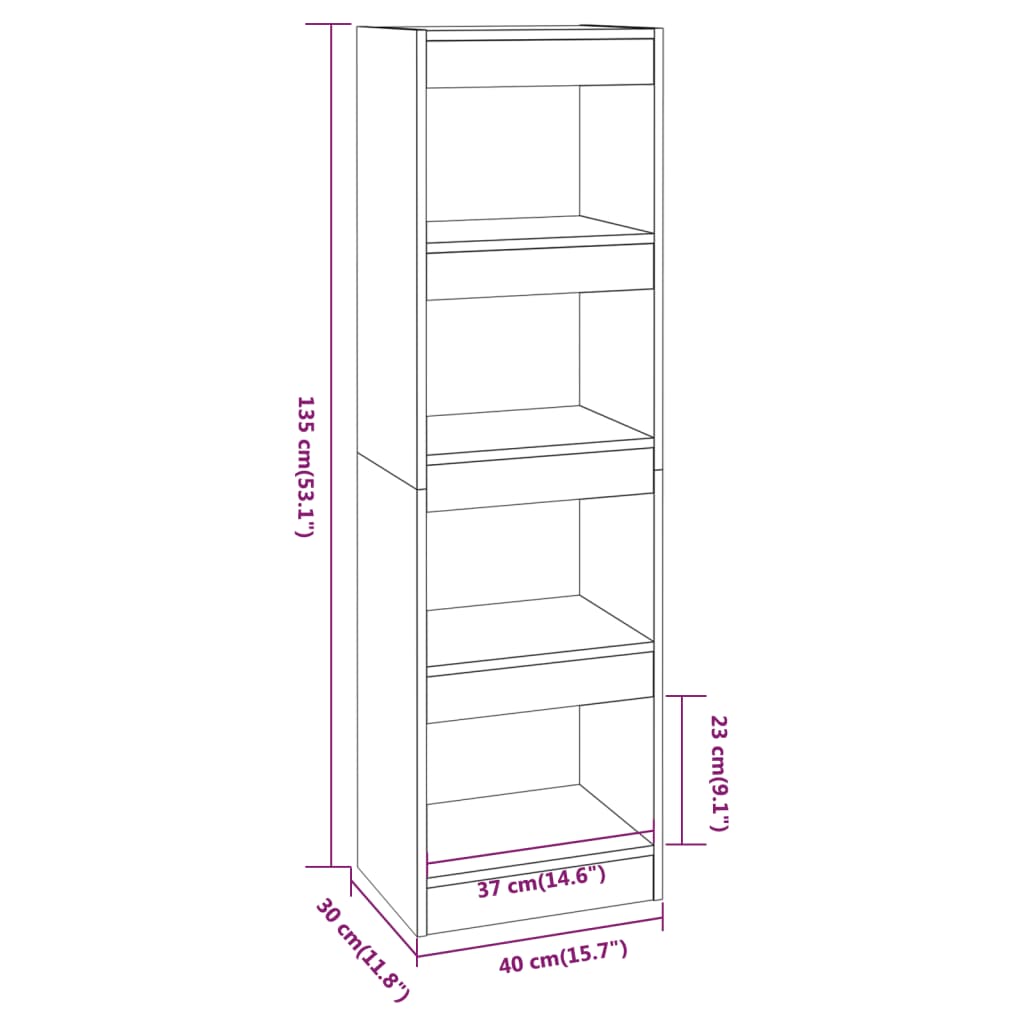 vidaXL Estante/divisória 40x30x135 cm preto