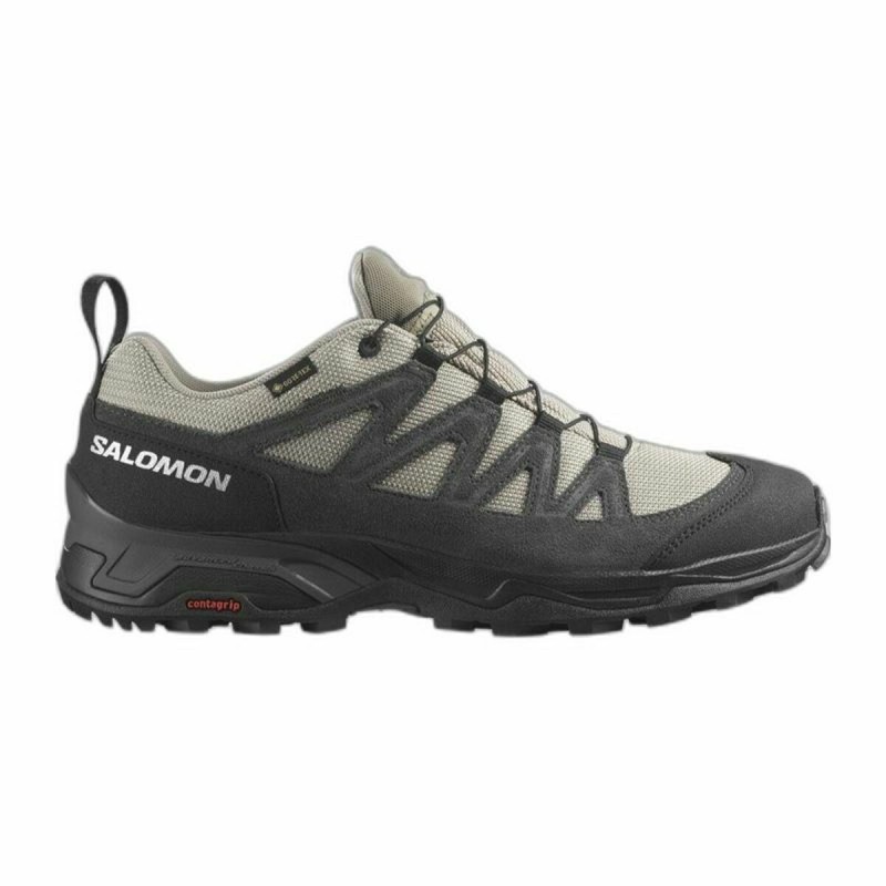 Sapatilhas de Running para Adultos Salomon X Ward Bege Cinzento escuro GORE-TEX Couro Montanha