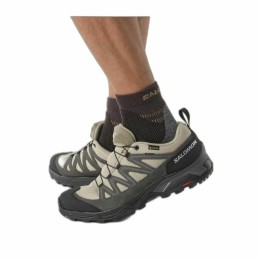 Sapatilhas de Running para Adultos Salomon X Ward Bege Cinzento escuro GORE-TEX Couro Montanha