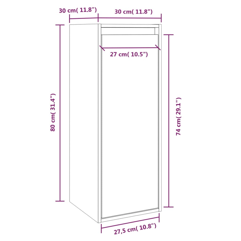 vidaXL Mesas de cabeceira 2 pcs 30x30x80 cm pinho maciço branco