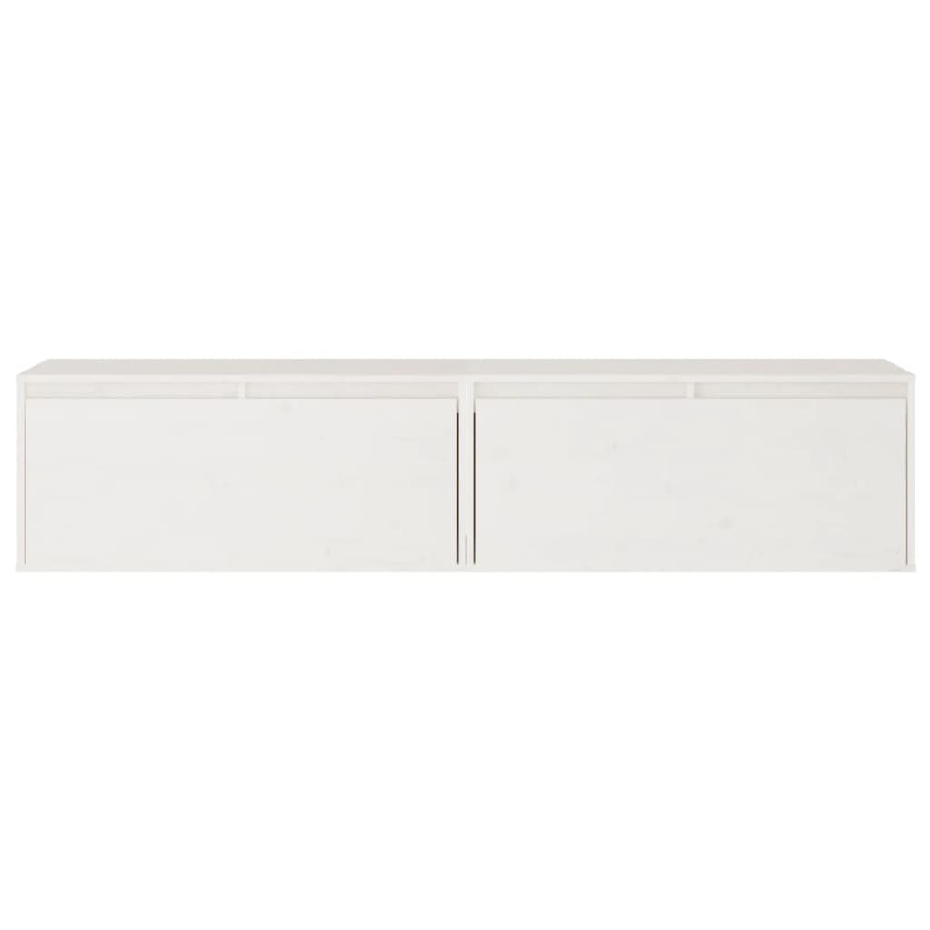 vidaXL Armários de parede 2 pcs 80x30x35 cm pinho maciço branco