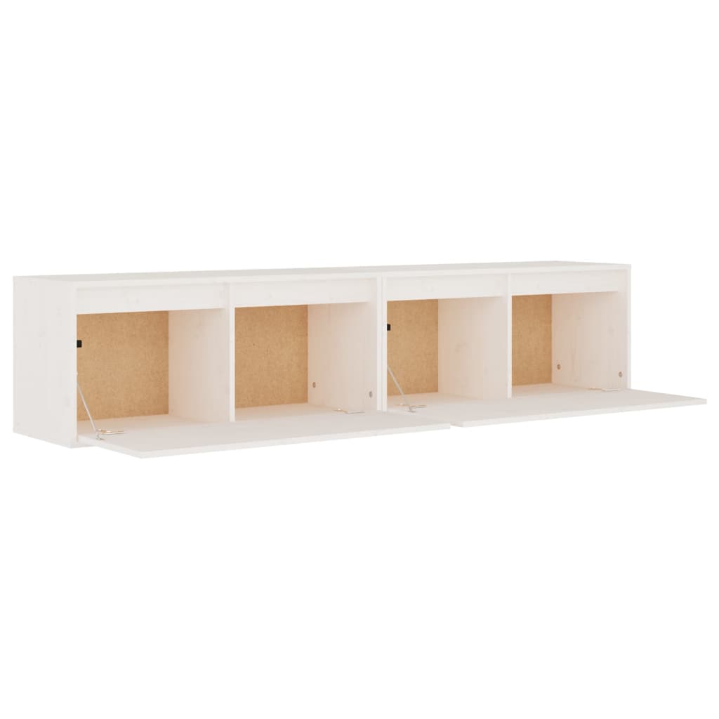 vidaXL Armários de parede 2 pcs 80x30x35 cm pinho maciço branco