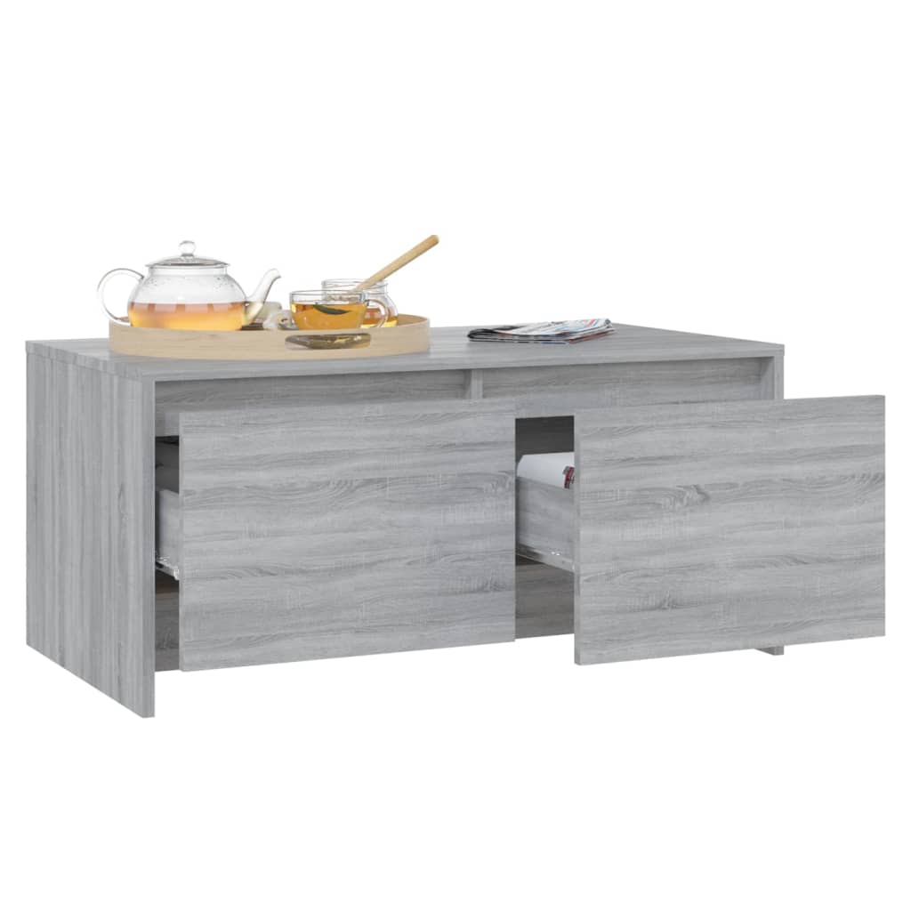 vidaXL Mesa de centro 90x50x41,5 cm aglomerado cor sonoma cinzento