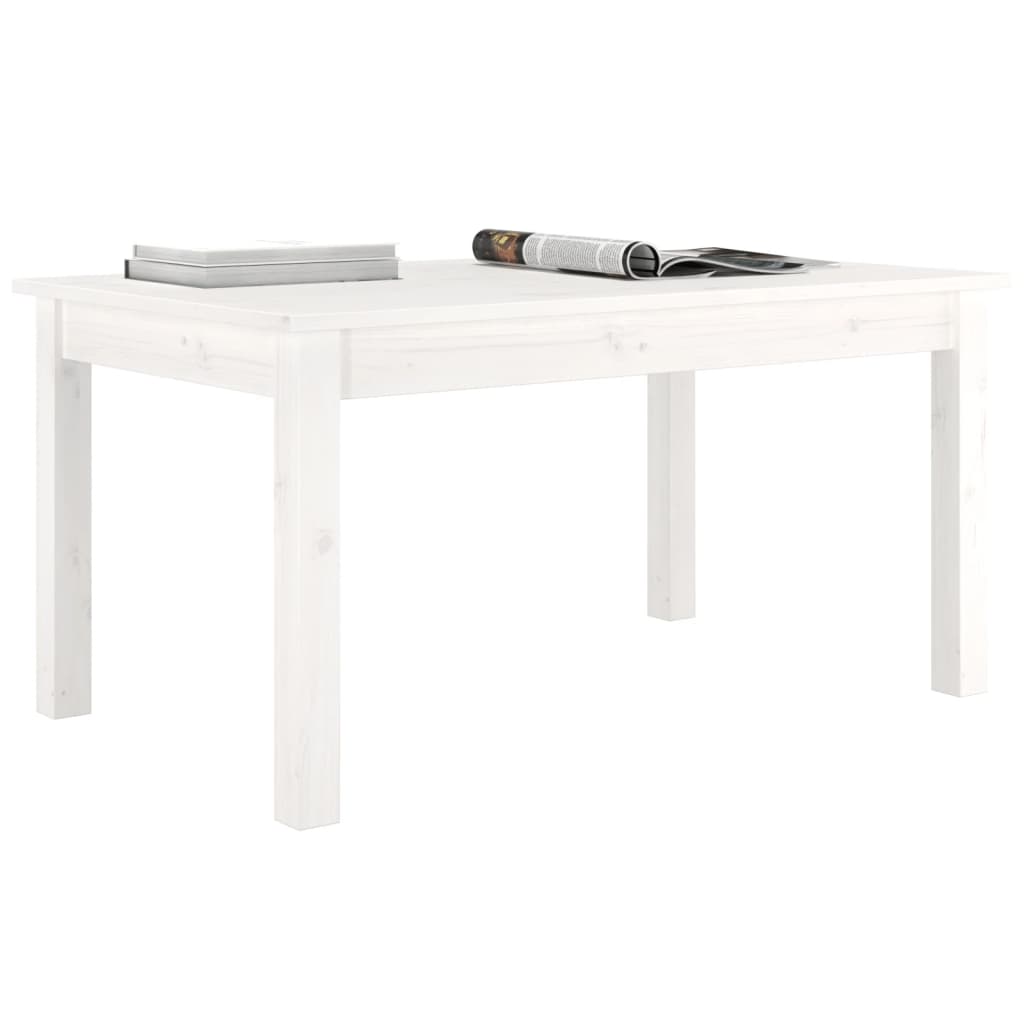 vidaXL Mesa de centro 80x50x40 cm madeira de pinho maciça branco