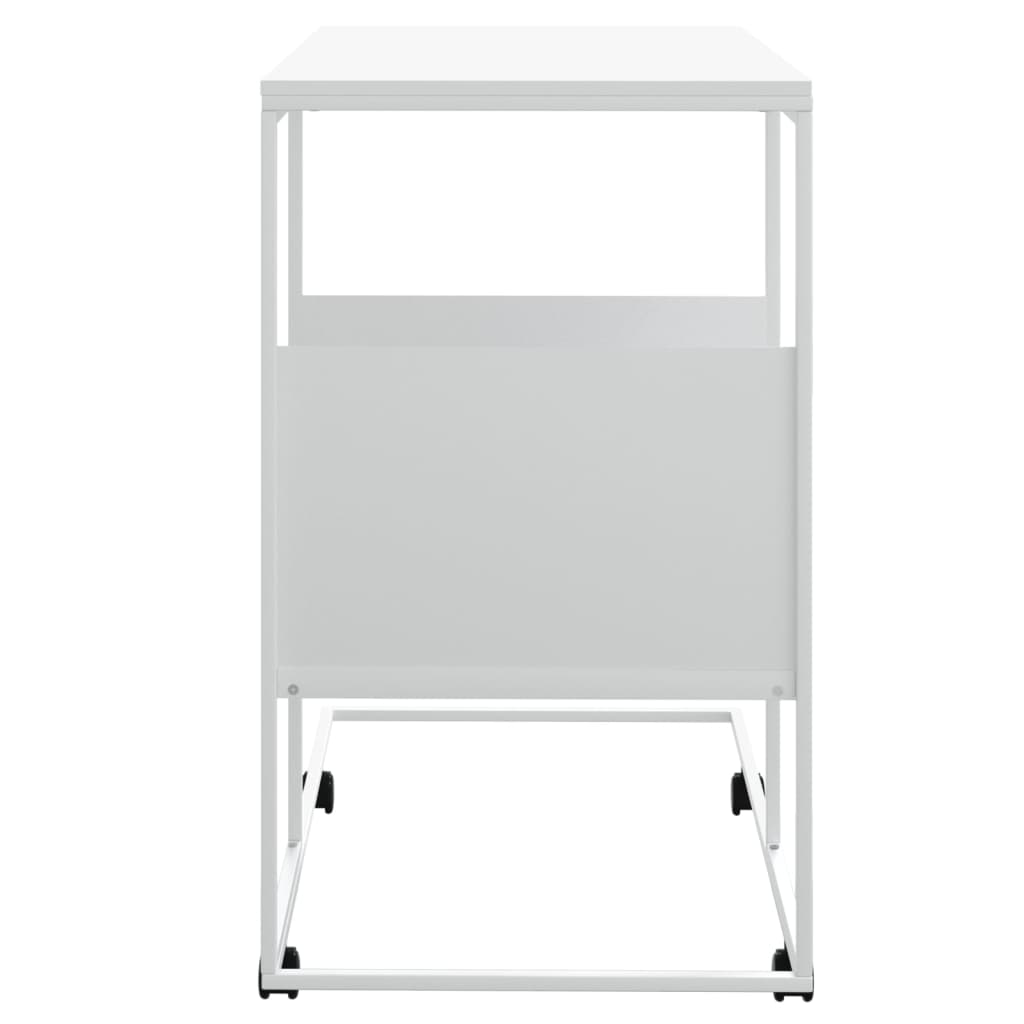 vidaXL Mesa de apoio c/ rodas 55x36x63,5cm derivados de madeira branco