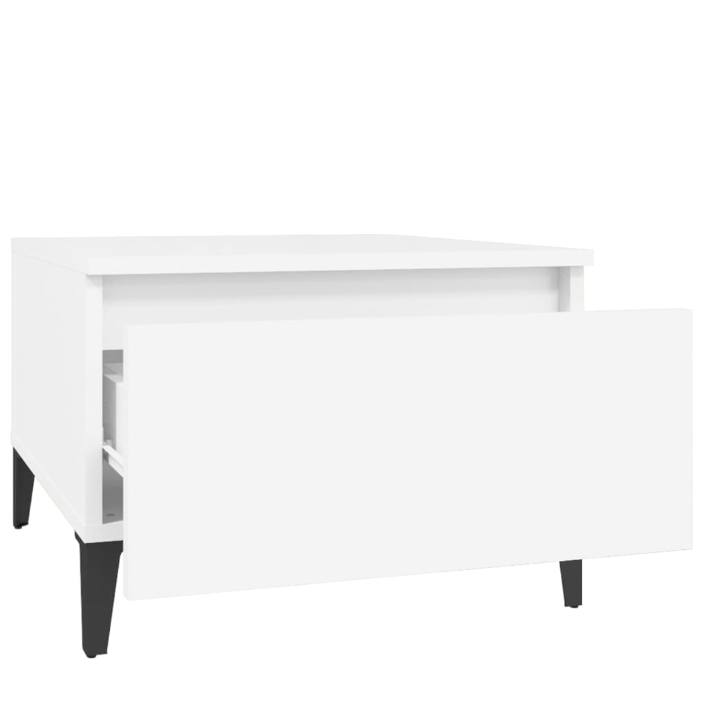 vidaXL Mesa de apoio 50x46x35 cm derivados de madeira branco