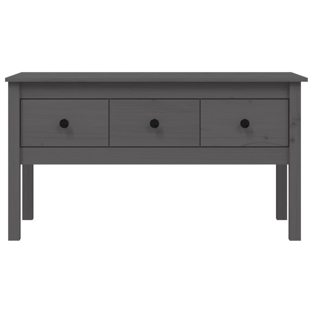 vidaXL Mesa de centro 102x49x55 cm pinho maciço cinza