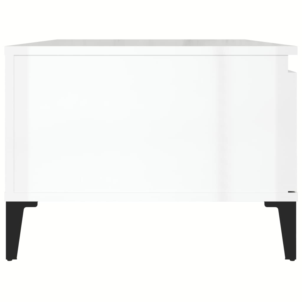 vidaXL Mesa de centro 90x50x36,5 cm derivados madeira branco brilhante