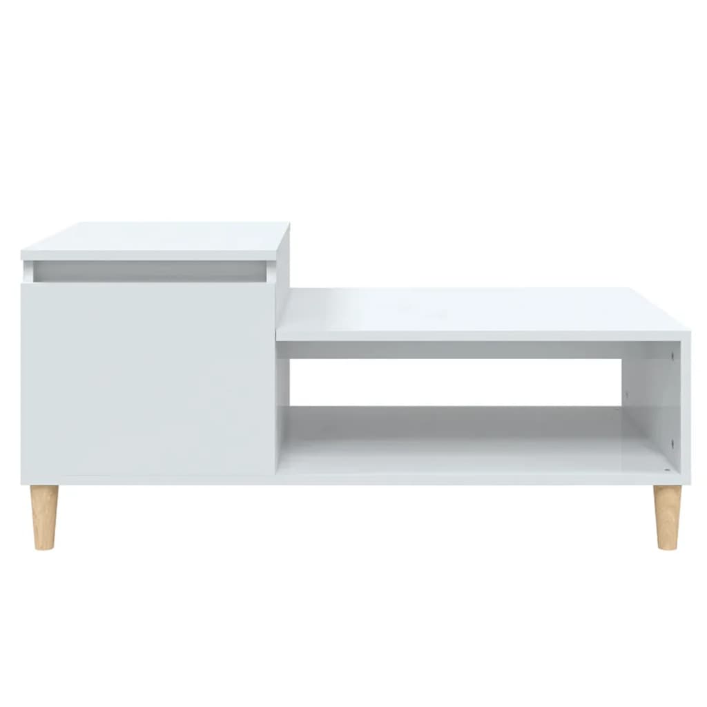 vidaXL Mesa de centro 100x50x45 cm derivados madeira branco brilhante