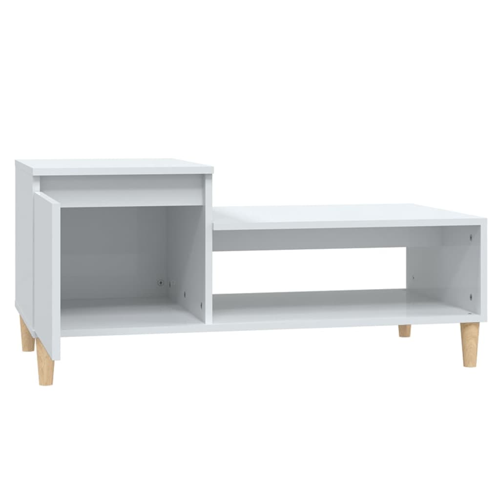 vidaXL Mesa de centro 100x50x45 cm derivados madeira branco brilhante