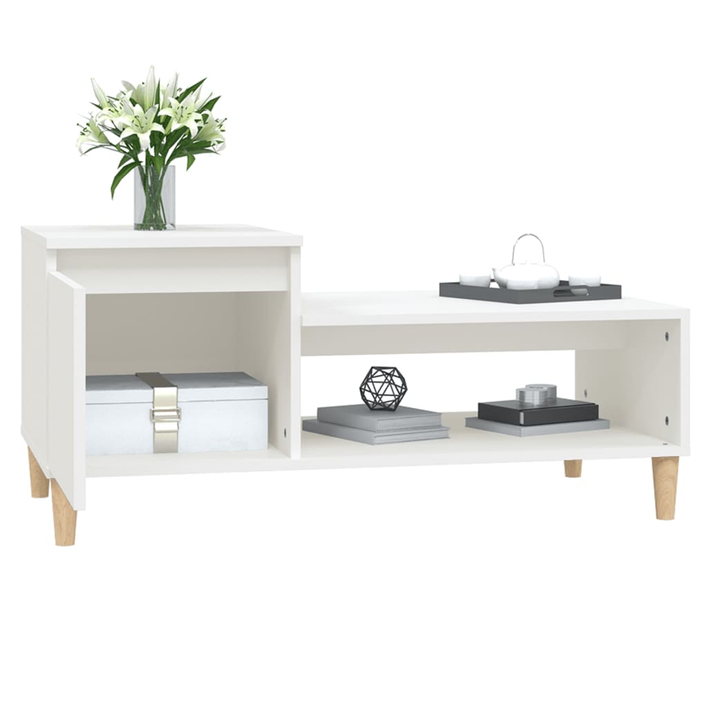 vidaXL Mesa de centro 100x50x45 cm derivados de madeira branco