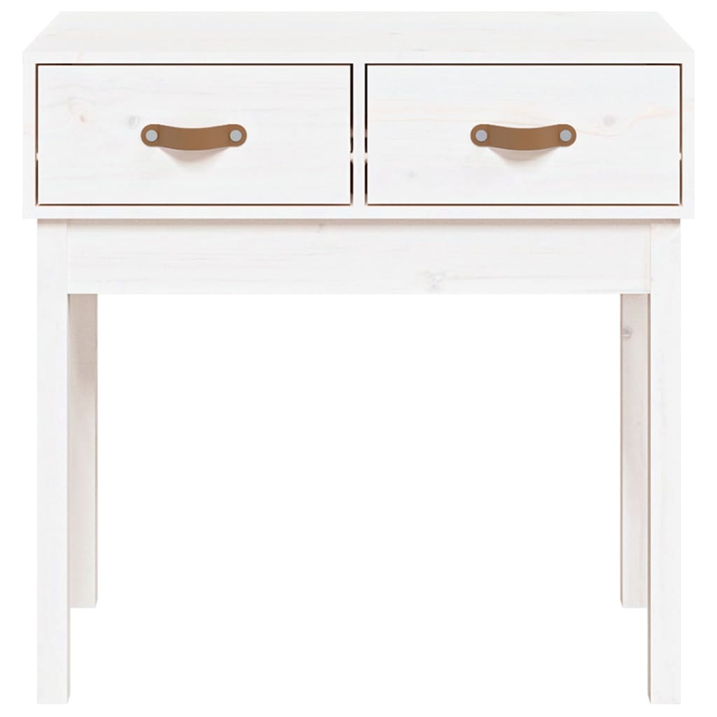 vidaXL Mesa consola 76,5x40x75 cm pinho maciço branco