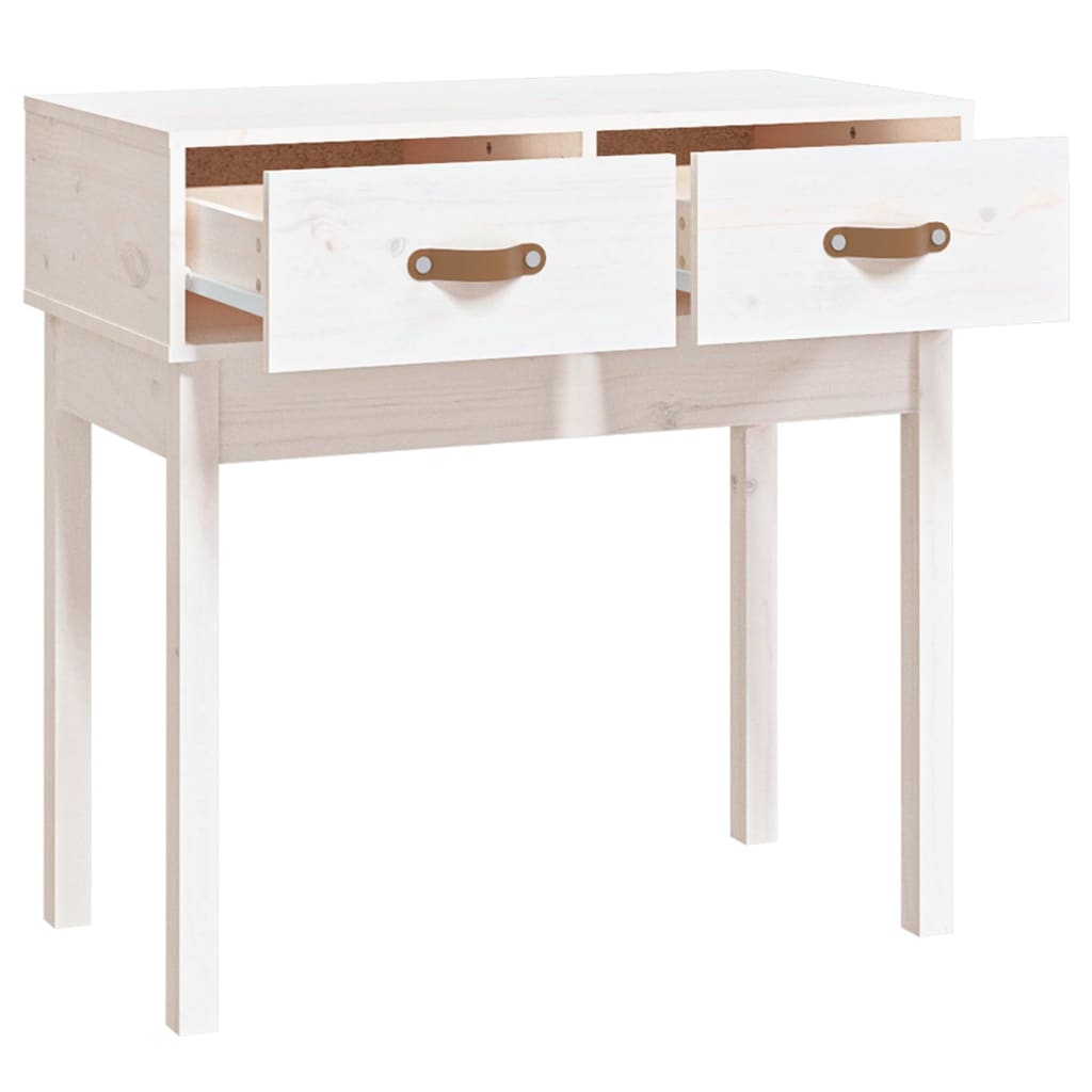 vidaXL Mesa consola 76,5x40x75 cm pinho maciço branco