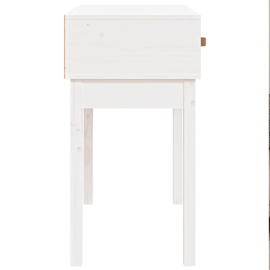 vidaXL Mesa consola 76,5x40x75 cm pinho maciço branco