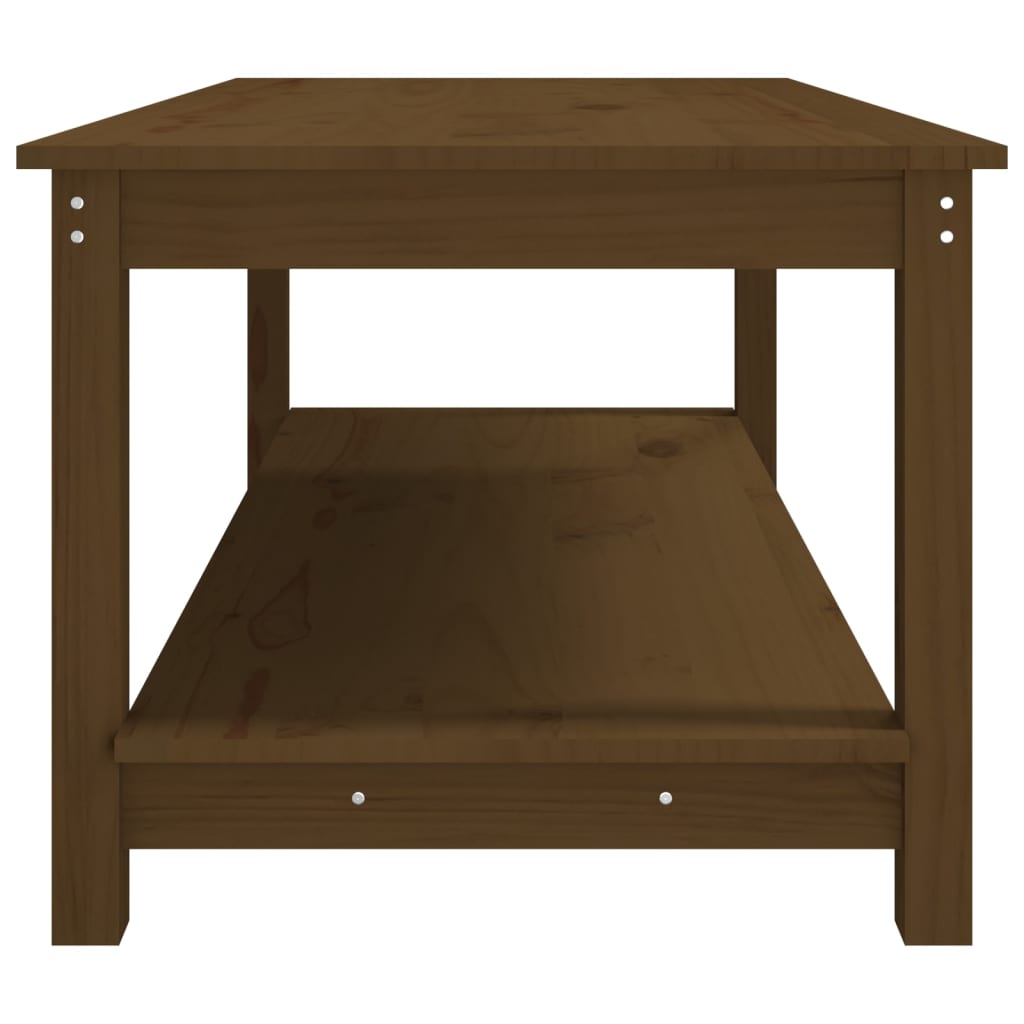 vidaXL Mesa de centro 110x55x45 cm pinho maciço castanho mel