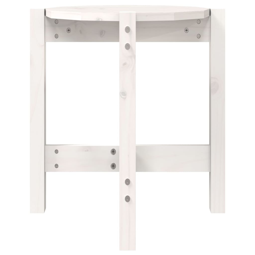 vidaXL Mesa de centro Ø 42,5x45 cm madeira de pinho maciça branco