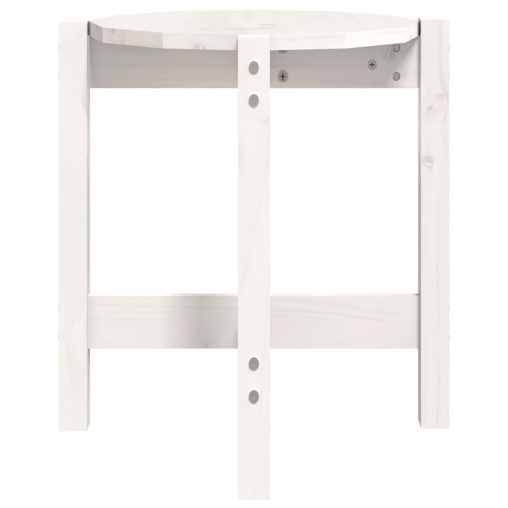 vidaXL Mesa de centro Ø 42,5x45 cm madeira de pinho maciça branco