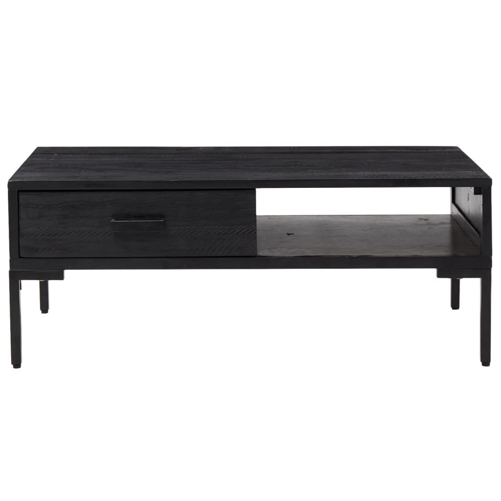 vidaXL Mesa de centro 90x50x35 cm pinho maciço preto