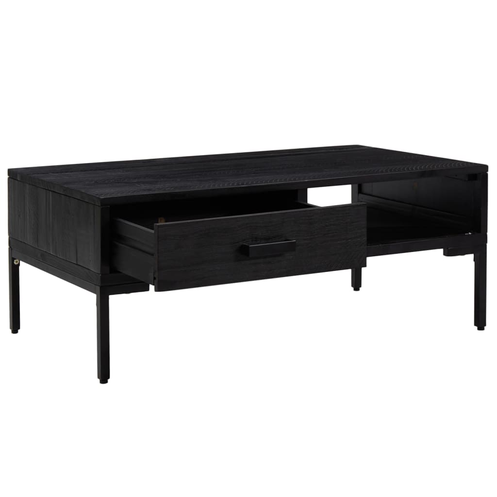 vidaXL Mesa de centro 90x50x35 cm pinho maciço preto