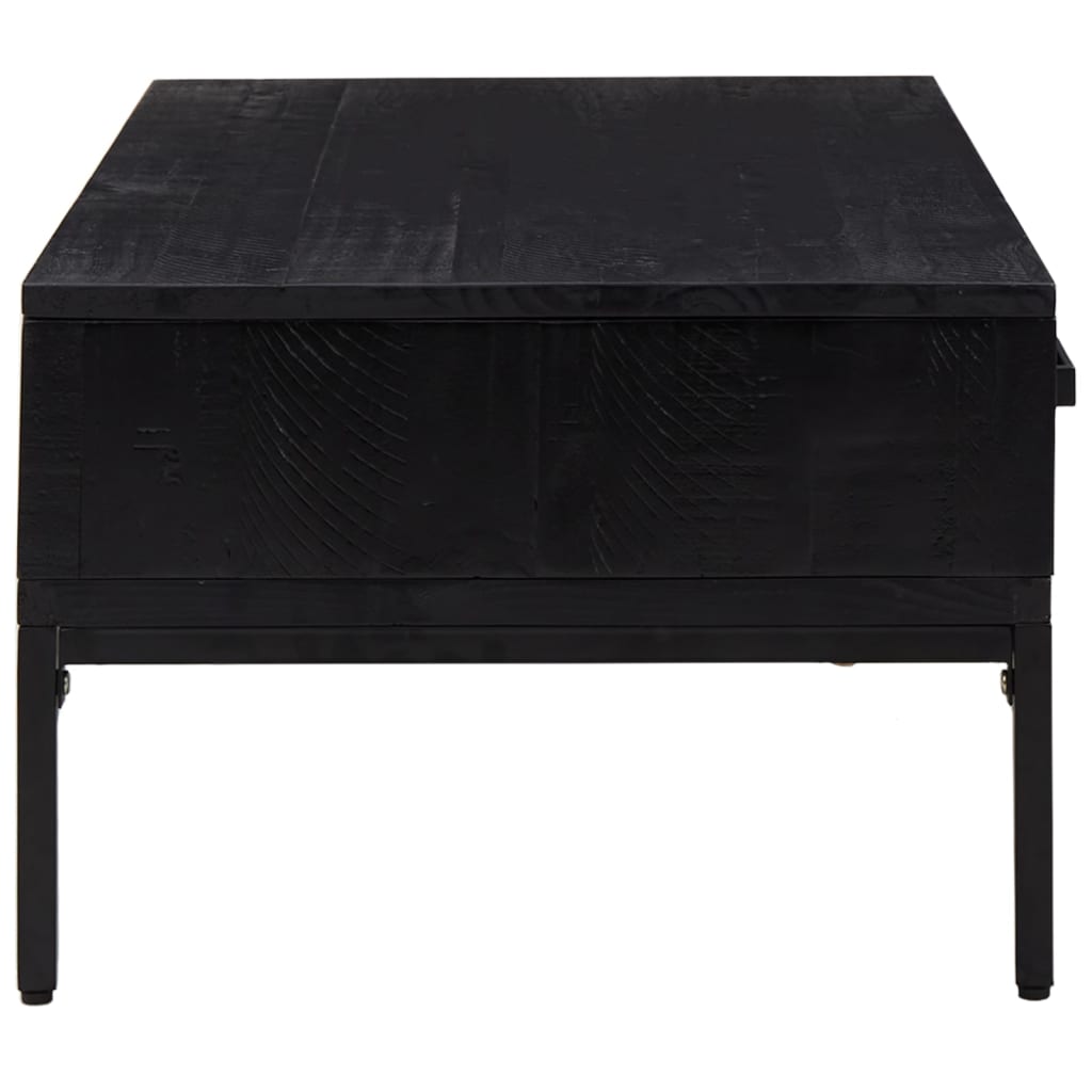 vidaXL Mesa de centro 90x50x35 cm pinho maciço preto