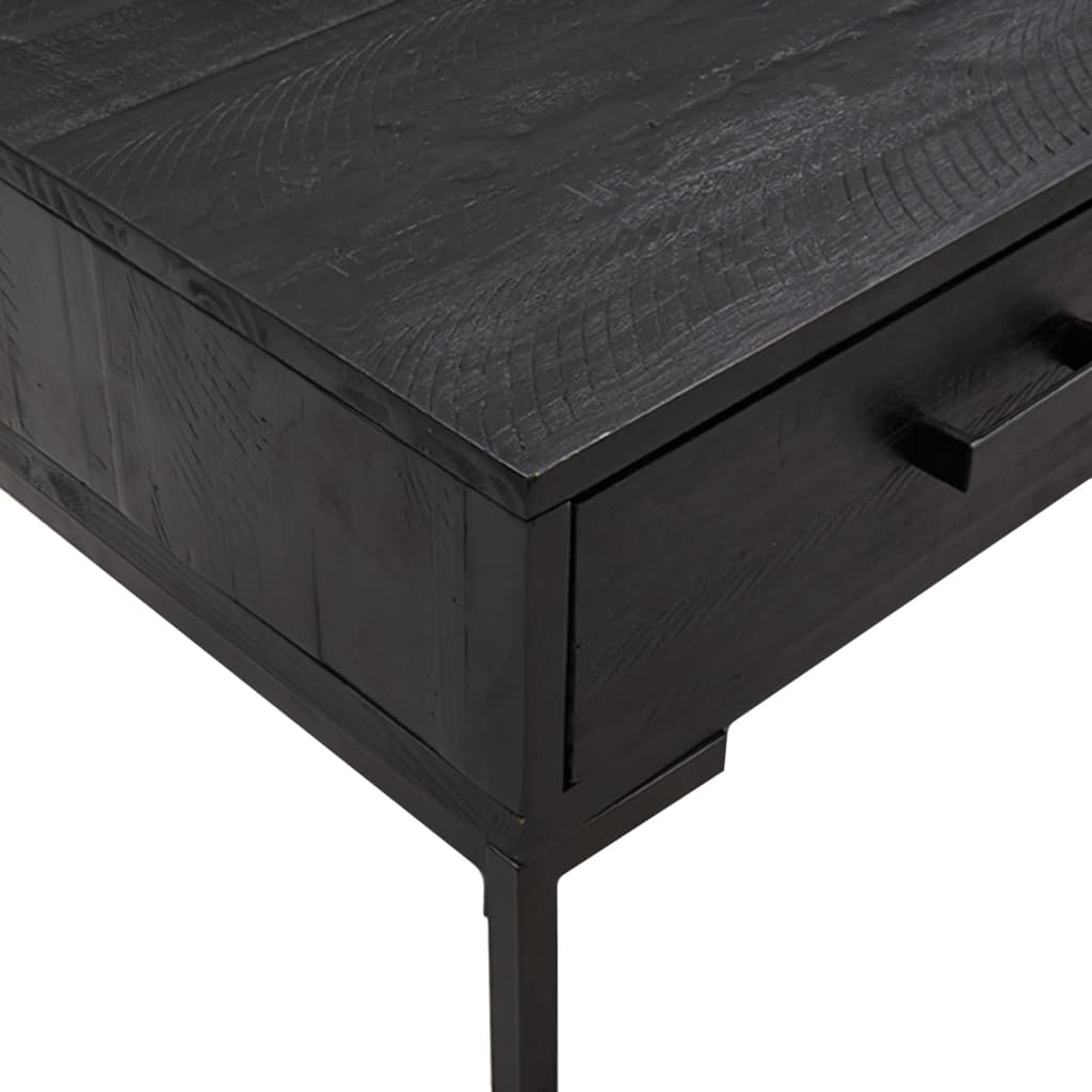 vidaXL Mesa de centro 90x50x35 cm pinho maciço preto