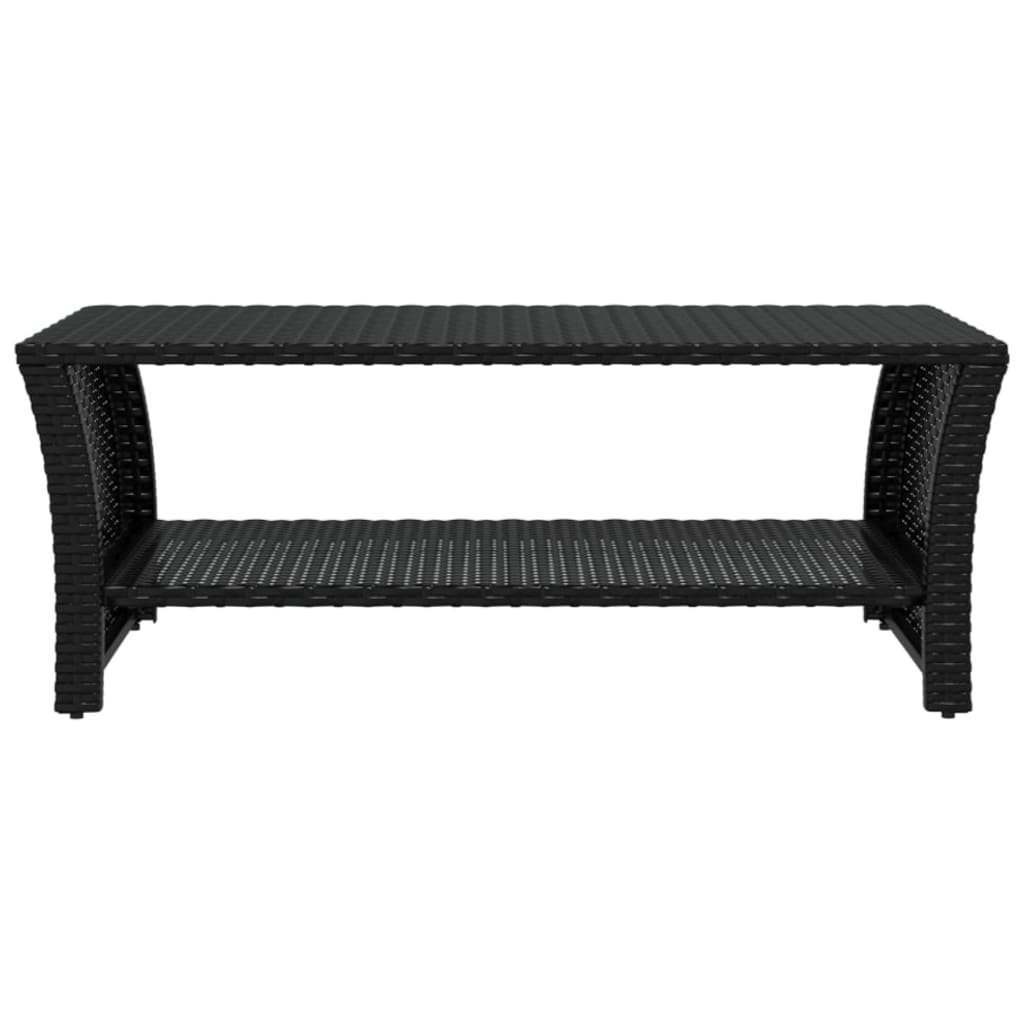 vidaXL Mesa de centro 100x50x40 cm vime PE preto