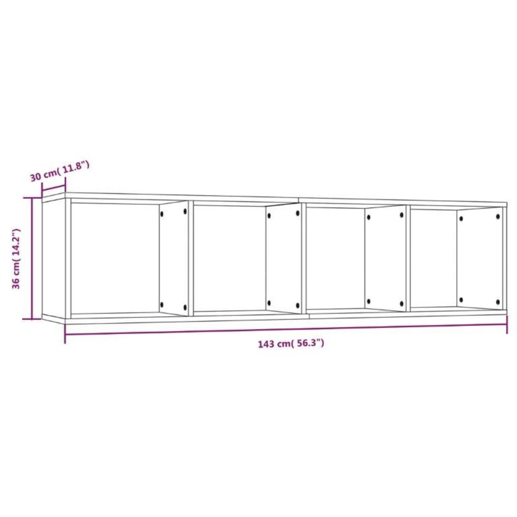 vidaXL Estante/Móvel de TV 143x30x36 cm madeira proc. sonoma cinza