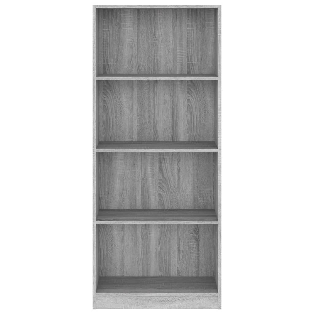 vidaXL Estante 4 prateleiras 60x24x142cm deriv. madeira cinza-cimento