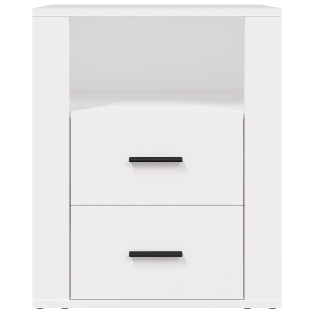 vidaXL Mesa de cabeceira 50x36x60 cm derivados de madeira branco