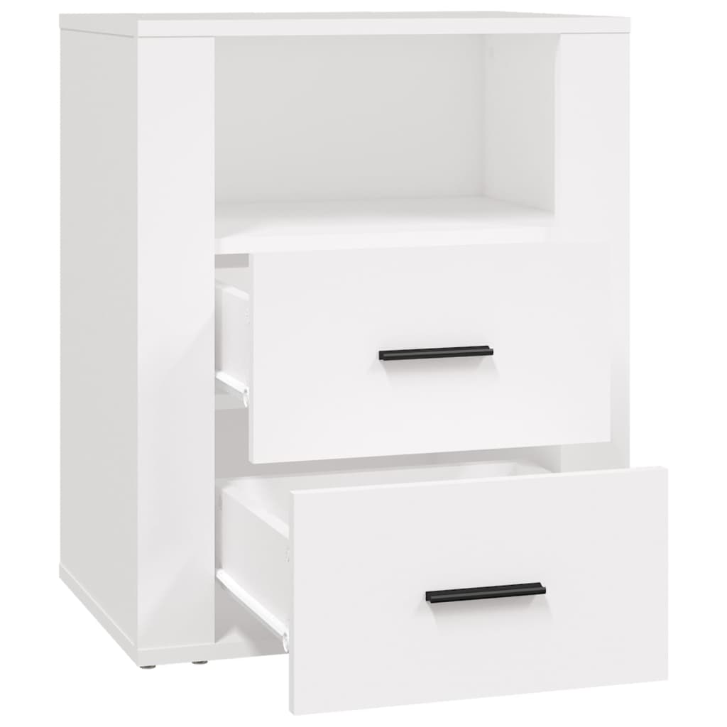 vidaXL Mesa de cabeceira 50x36x60 cm derivados de madeira branco