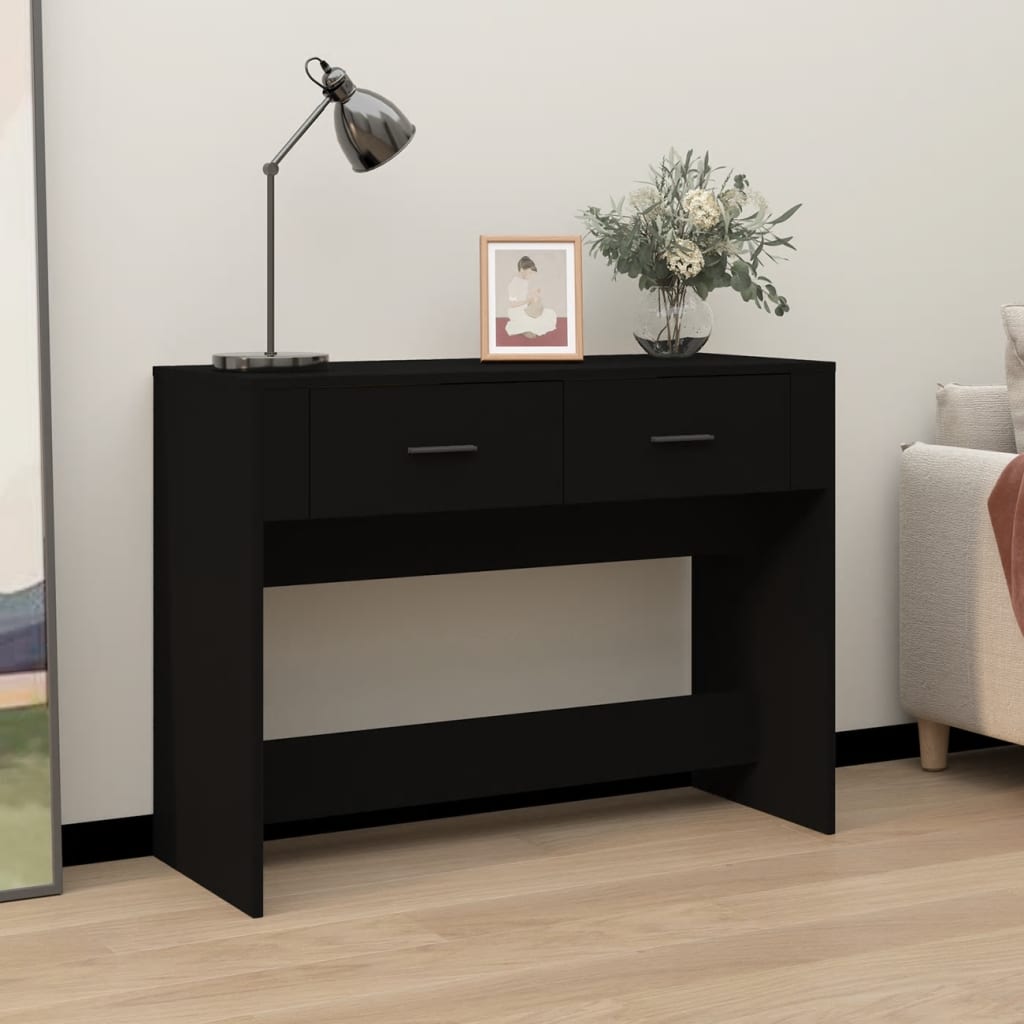 vidaXL Mesa consola 100x39x75 cm derivados de madeira preto