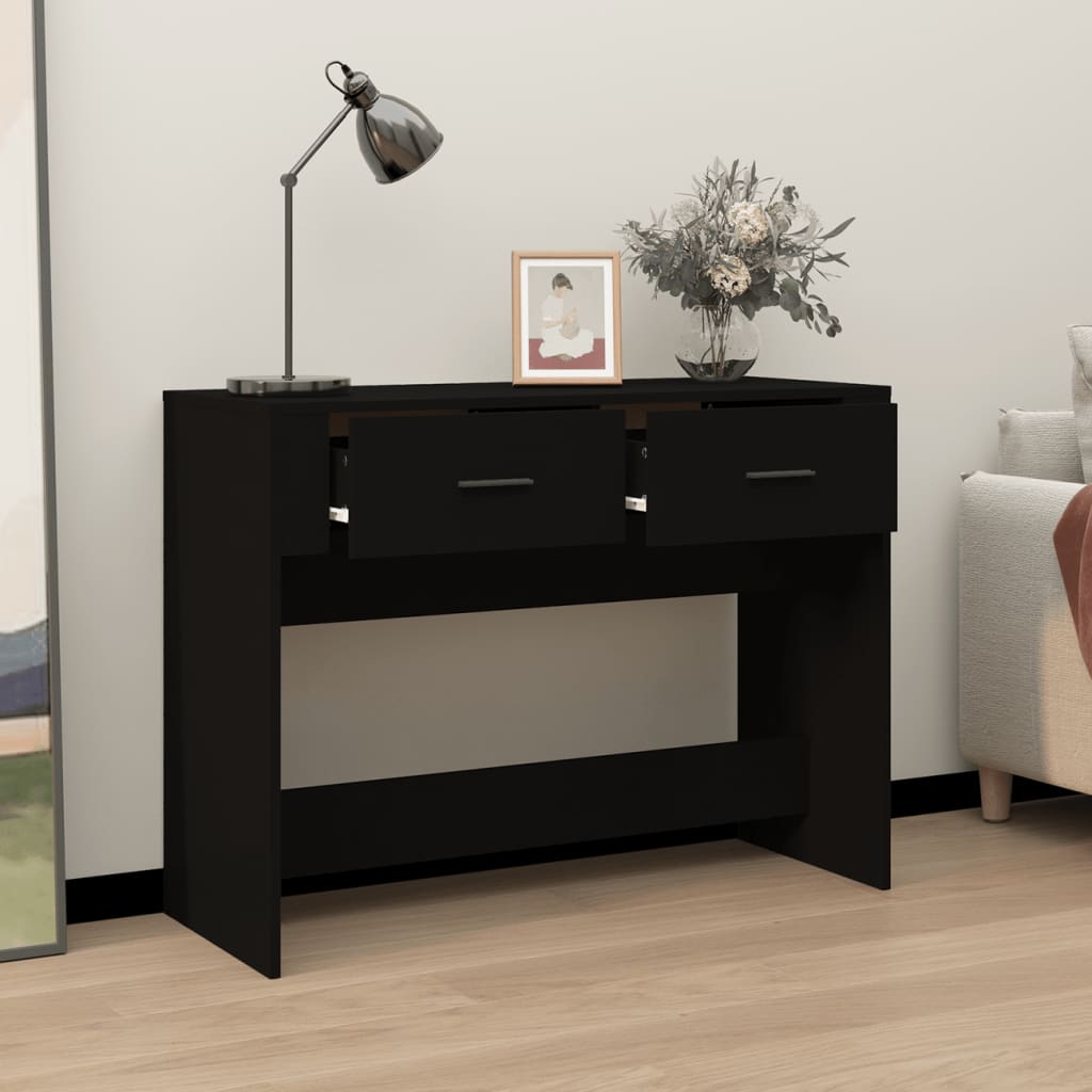 vidaXL Mesa consola 100x39x75 cm derivados de madeira preto