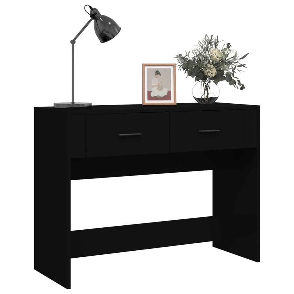 vidaXL Mesa consola 100x39x75 cm derivados de madeira preto