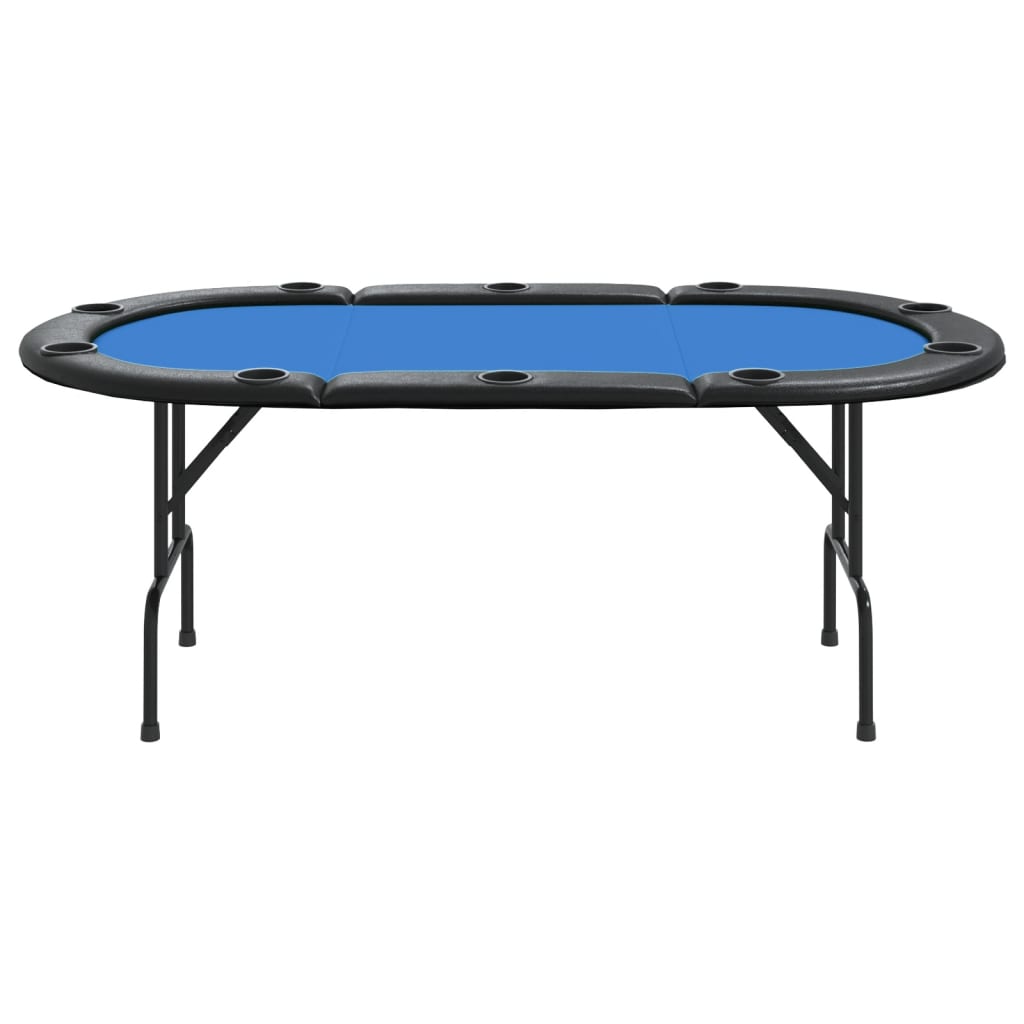 vidaXL Mesa de póquer dobrável 10 jogadores 206x106x75 cm azul