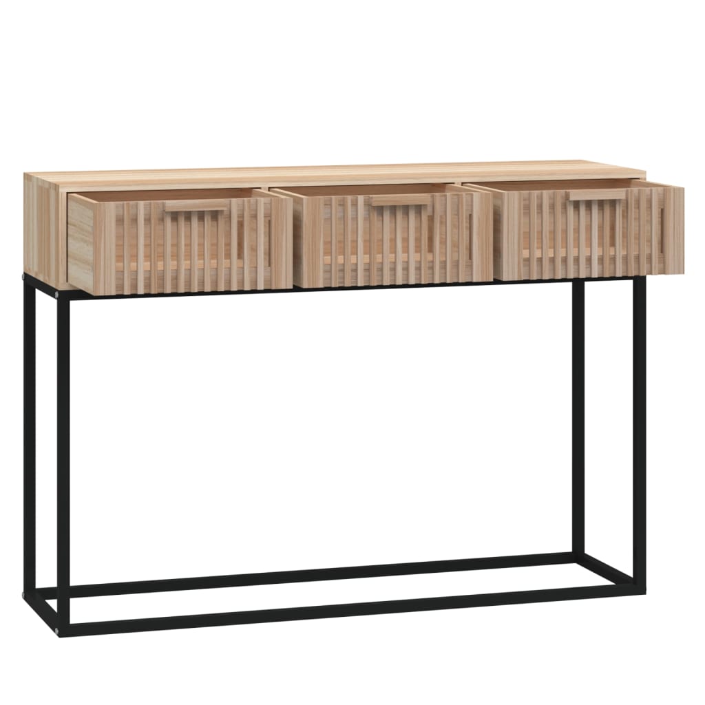 vidaXL Mesa consola 105x30x75 cm derivados de madeira e ferro