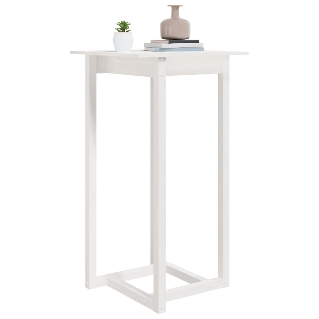 vidaXL Mesa de bar 60x60x110 cm pinho maciço branco