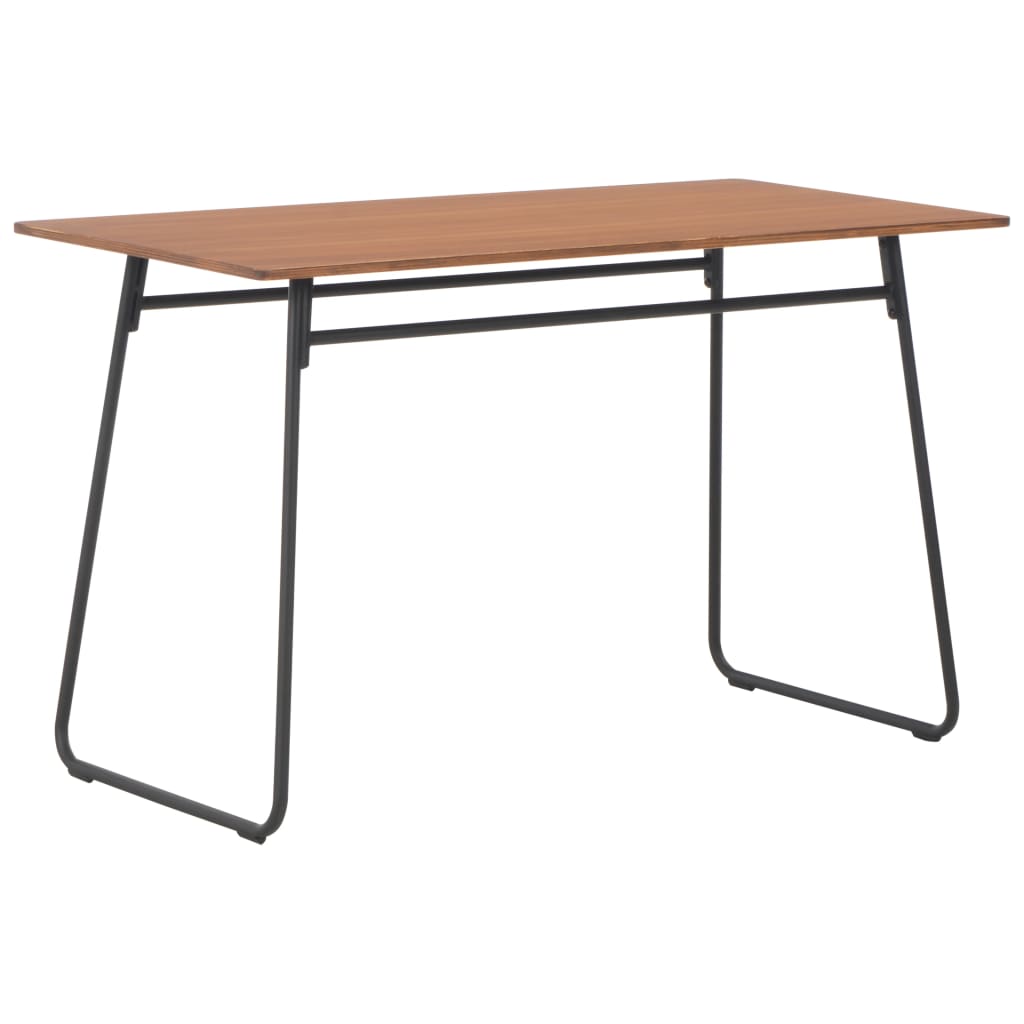 vidaXL Mesa de jantar 120x60x73 cm contraplacado maciço e aço