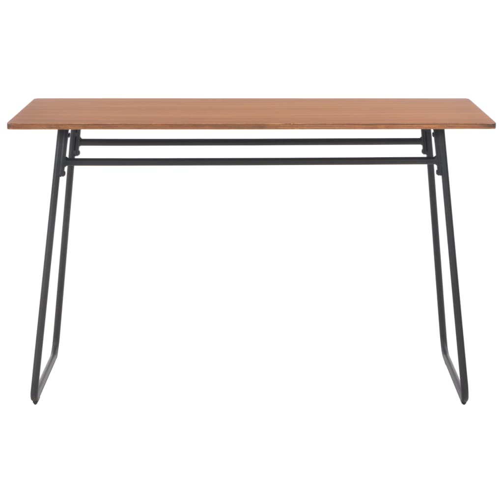 vidaXL Mesa de jantar 120x60x73 cm contraplacado maciço e aço